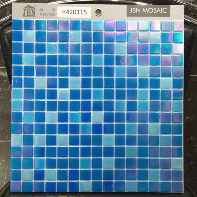 2023 mattonelle di mosaico promozionali piscina 20x20 4mm di spessore blu hotel mosaico pavimento piastrella