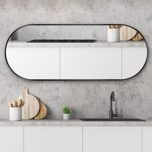 Son tasarım alüminyum siyah ayna çerçevesi yuvarlak resim fotoğraf Metal çerçeveleri için yatak odası tuvalet masası - Product Image 6