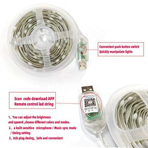 USB10メートルロール防水LEDストリング5Vアドレス指定可能なRGB24KEYリモコンアプリリモコンChristmasFairyストリングライト - Product Image 4