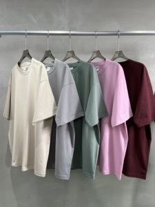 批发定制重量级超大t恤圆领线t恤空白纯色普通超大t恤 - Product Image 4