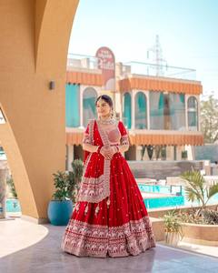 Cổ Cô Gái mới truyền thống mùa hè hoàn toàn khâu lehenga unstitched choli dupatta mảnh vải lụa navratri bên đặc biệt - Product Image 5