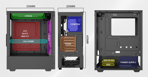 Customized with Power Supply OEM RGB Fans ATX <strong>Big</strong> Size Gaming Glass Side Panel <strong>Pc</strong> Computer <strong>Cases</strong> - Product Image 6