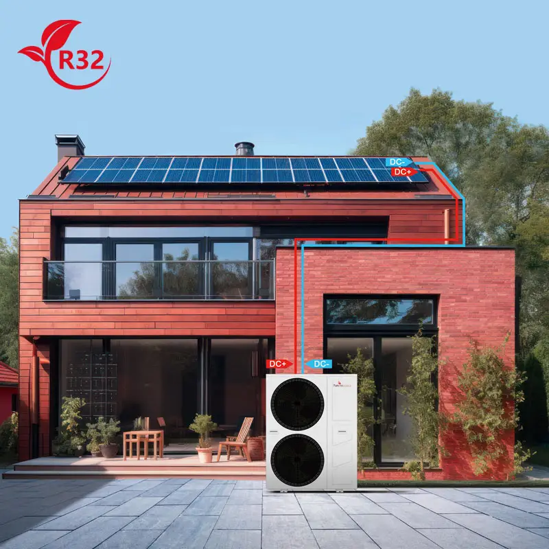 Fábrica de bomba de calor solar monobloco solar fotovoltaico, inversor EVI de ar para água, novo OEM de energia R290/R32