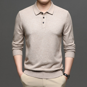 เสื้อแขนยาวเข้ารูปสำหรับผู้ชายคอโปโลระบายอากาศและป้องกันการหดตัวสำหรับฤดูใบไม้ร่วงสบายและทันสมัย - Product Image 1