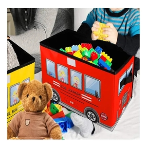 RTS Large Capacity Foldable Cloth Book Cartoon Design Children Organizer Block <strong>Toy</strong> Car Storage <strong>Box</strong> for Bedroom - Product Image 3