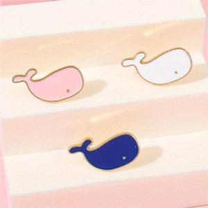 Made in China Factory Custom Pink Blue White <strong>Whale</strong> Sea Animal Pin Set Hard Enamel Metal Brooch Lapel Pin <strong>Gift</strong> for Father's Day - Product Image 6