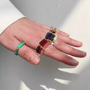 4mm Natural Crystal Gemstone <span class=keywords><strong>Elastic</strong></span> <span class=keywords><strong>String</strong></span> Pedra Rodada Beads Anéis Cura Ametista Anel para Mulheres Homens