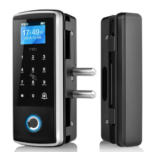Doorplus Access Control Office Rahmenloses Glastür schloss Intelligenter Finger abdruck mit digitalem Bildschirms chloss für Glass chiebetür - Product Image 6