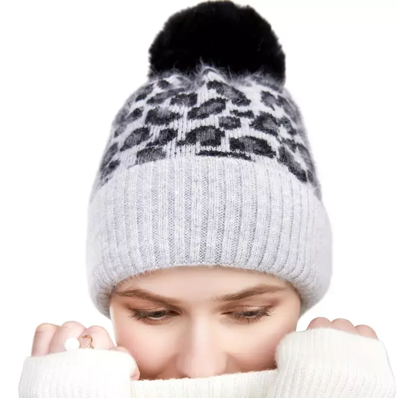 Benutzer definierte süße Luxus warme Wolle gestrickte Mütze Rohlinge Winter Kaschmir Bennie Caps Frauen Mütze Hüte mit benutzer definierten Logo