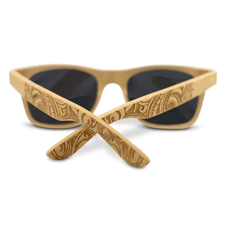 Per donna uomo all'ingrosso logo personalizzato di lusso inciso telaio in bambù pieno custodie in legno imballaggio occhiali da sole in legno di bambù polarizzati uv