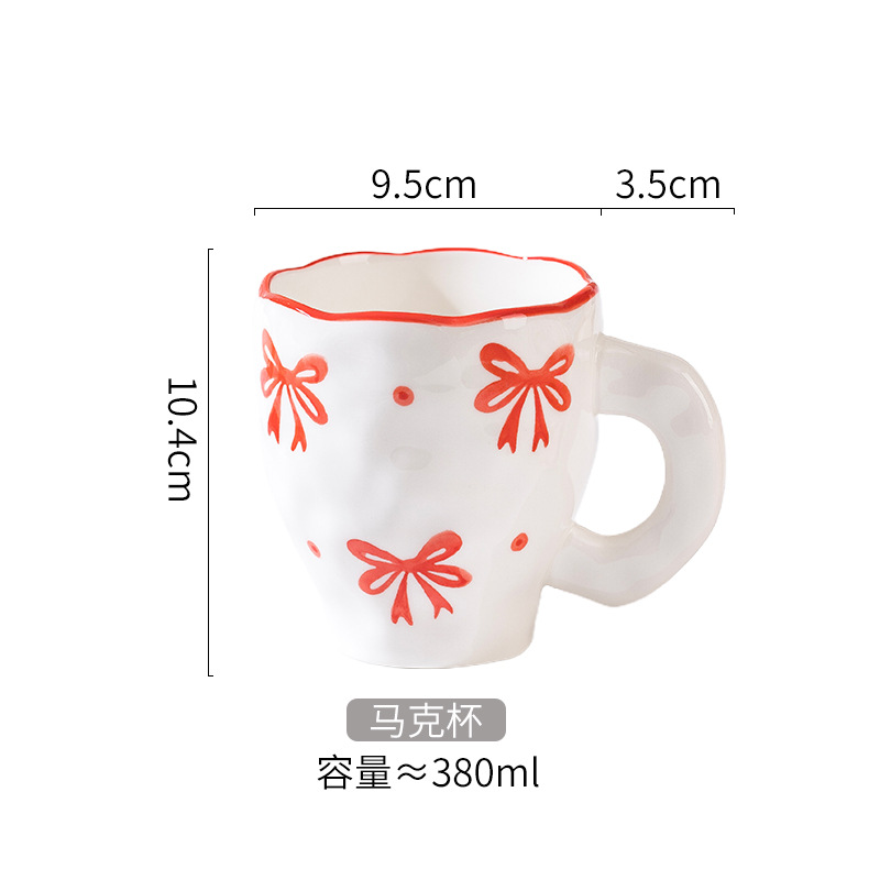 แก้วมัคแฮนด์เมดระดับพรีเมียม - โบว์สีแดง