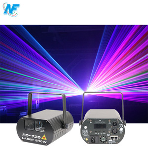 Cặp song sinh sân khấu RGB Laser chiếu sáng 2 mảng tia laser chùm đèn DJ Disco Đảng Club Bar Pub DMX512 điều khiển màu xanh đỏ <span class=keywords><strong>Led</strong></span> cảnh quan - Product Image 2