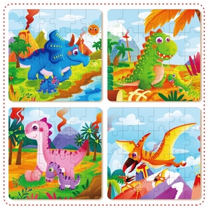 24 tarzı 24 adet 1 kutu ahşap yap-boz hayvan araç dinozor Montessori eğitici eğitici oyuncak çocuklar oyunları çocuk - Product Image 4