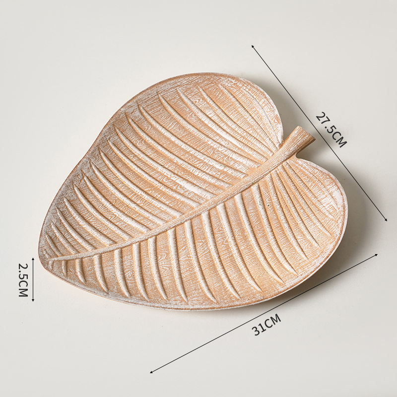 Whitewashed leaf fruit plate