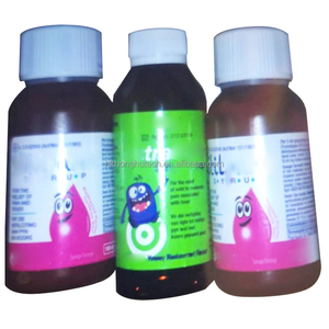 Leere Runde Medizinflasche für Hustensaft aus PET-Kunststoff, 100 ml, Bernsteinfarben, mit Kindersicherem Verschluss - Product Image 6