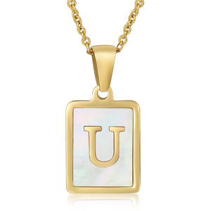 2023 New Design 18K Gold Plated Stainless Steel Link Chain Shell Letter Necklace for <strong>Couple</strong> - Product Image 4
