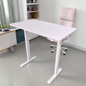Dual Leg 2-Stage Pneumatic Adjustable Height Home/Office/Study <strong>Computer</strong> Lifting Desk Modern Design with Iron &amp; MDF Materials - Product Image 2