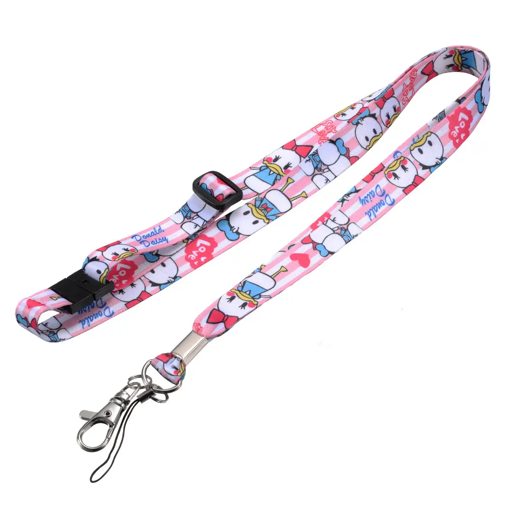 Custom Polyester Lanyards Full Color Printing Neck Straps With Logo Custom Keychain With Card Holders Disney Approval Factory