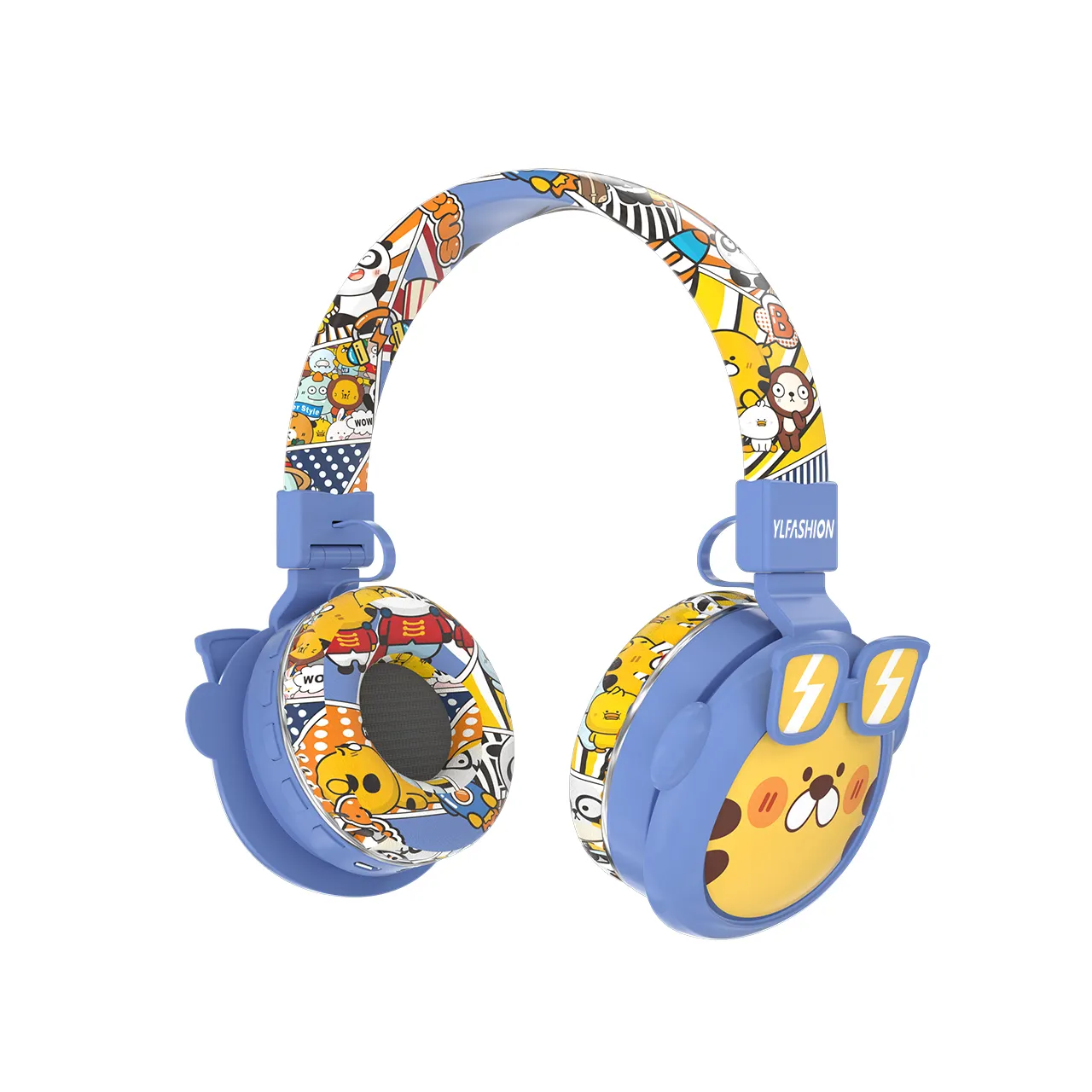 2024 New Colorful Cartoon Cheap Children Kids Wireless Music PC Boat Headphones with microphone