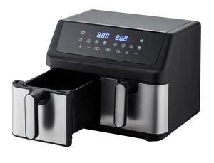 Freidora de aire electrónica de 9L, Cubo Doble, diseño cuadrado de plástico, energía eléctrica, protección contra sobrecalentamiento Digital, pantalla LCD, uso doméstico - Product Image 2