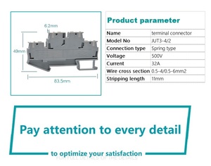 Factory Wholesale STTB4 <strong>Double</strong> <strong>Layer</strong> <strong>Spring</strong> Cage Wire Connector <strong>Terminal</strong> <strong>Block</strong> 2.5 square mm 32A 500V 24-10AWG - Product Image 6