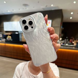水リップル反射色透明クリア電話ケース流れる砂キラキラ電話カバー女性用女性用アップル用iphone