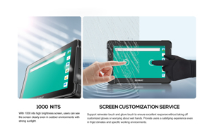 Защищенный планшет <span class=keywords><strong>Android</strong></span> 10 дюймов IP67 водонепроницаемый пылезащитный с 1200 Nits сенсорный дисплей с 4G Wi-Fi BLE RTK GNSS для трактора - Product Image 6