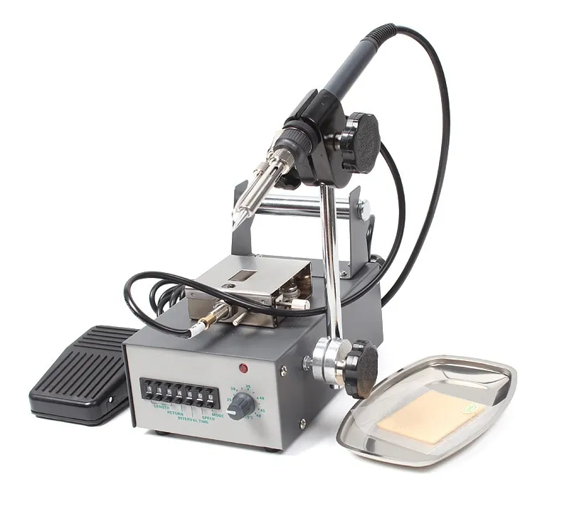 PCB LED USB Cable Welder Stations Foot Pedal Hand-Held Automatic Wire Feeder Machine Digital Display Feeder Tin Welding Machine