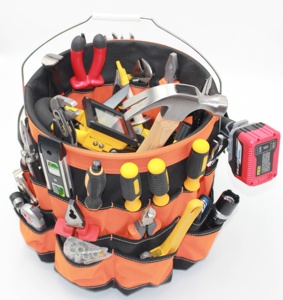 OEM &amp; ODM Polyester Hand <strong>Tool</strong> Organizer Foldable Bucket <strong>Tool</strong> <strong>Bag</strong> <strong>Used</strong> for Household, Construction and Gardening