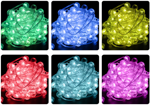 10. Boule à bulles RVB-10 m 66 LED