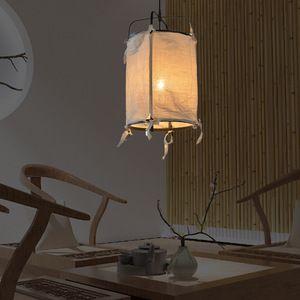 Japon tarzı kumaş avize Retro çin tarzı restoran bar çay odası ışık B & B yemek demir keten lamba - Product Image 3