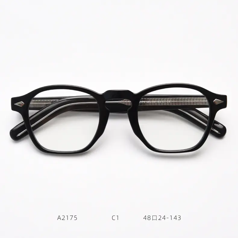 Johnny-gafas redondas transparentes para hombre y mujer, lentes de ordenador de marca de acetato, Estilo Vintage, marco de gafas ópticas