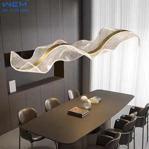 Fabrika özelleştirilmiş Led ipek dalga şekilli cam lamba ayarlanabilir parlaklık cam kolye ışıkları ile - Product Image 5
