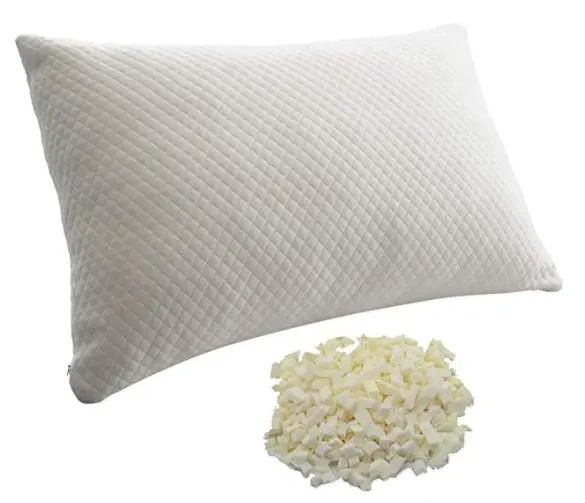 Almohada de cama ajustable para dormir, almohada de espuma viscoelástica triturada de látex con cubierta de bambú en caja pequeña