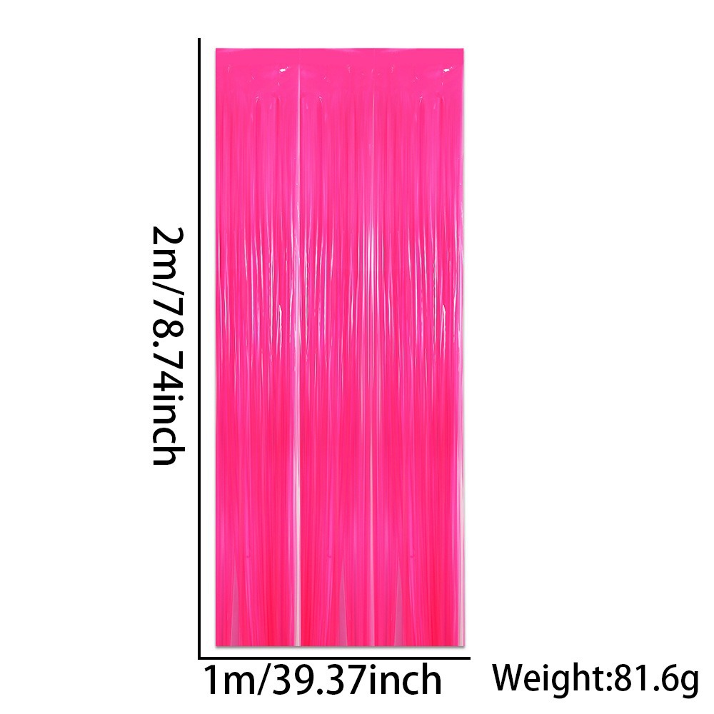 Rideau de pluie en soie fluorescente rose rouge 1*2m
