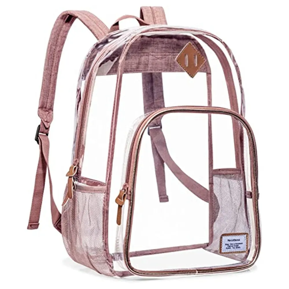 Zaino trasparente per la sicurezza della scuola resistente Bookbag grande capacità vedere attraverso la borsa a tracolla dello zaino per il viaggio del lavoro universitario in PVC