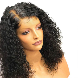 Onda de agua 1B 20 pulgadas Peluca de pelo rizado bebé onda de agua encaje Frontal pelucas de cabello humano 13x4 transparente HD textura rayita peluca