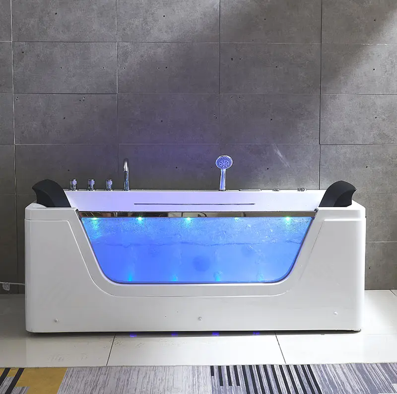 Modern tasarım kapalı islatma Whirlpool Jet küvetleri masaj şelale bağlantısız akrilik banyo Spa küveti