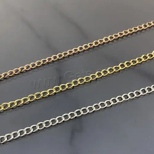 DIY 304 Stainless Steel Curb Chain Vacuum Ion Plating different size for choice more colors for choice 5m/Lot 1613556