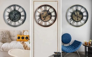 Thiết bị hiện đại đồng hồ phong cách cổ kim loại ABS mặt duy nhất nghệ thuật cổ điển Deco Thiết kế pin hoạt động thạch anh kim cho phòng khách sử dụng - Product Image 3