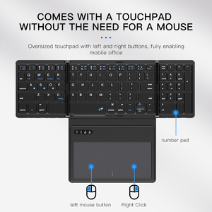 Teclado táctil plegable Teclado recargable inalámbrico plegable portátil para IOS Android Windows Smartphone Tablet - Product Image 4