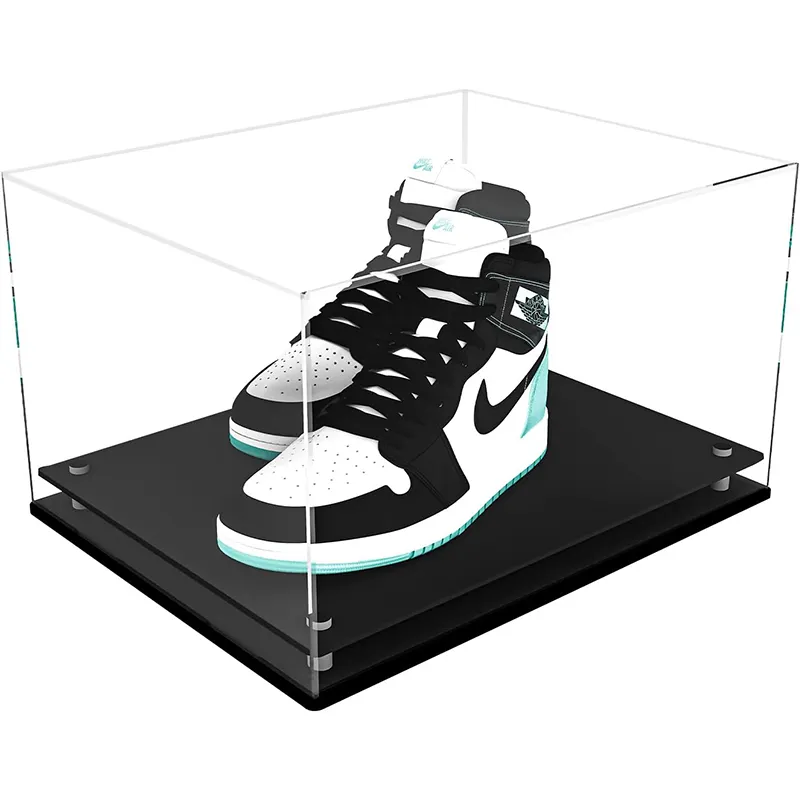 Chaussures de sport de luxe boîte en plexiglas Rotation chaussures en acrylique transparent présentoir