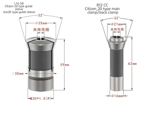 Miyano/Tsukami/Star/Citizen型机器死长主轴和副主轴夹头的车床夹头 - Product Image 6