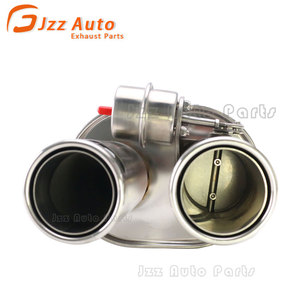 Car Modification Quiet Car Muffler Exhaust With <strong>Valve</strong> 2.5ich Inlet Silencer Stainless Steel Valved Muffler Dual <strong>Tips</strong> - Product Image 3
