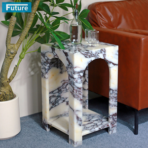 Sang trọng tự nhiên thấp pilnth calacatta Viola đá cẩm thạch cho biệt thự phòng khách giường phòng giao diện điều khiển bên sofa bảng cuối bảng Bàn Cạnh Giường ngủ - Product Image 2