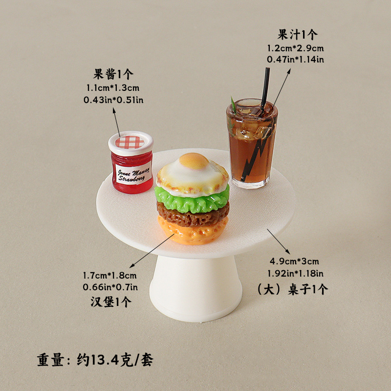Juego de 4 piezas - Mesa para jugos de hamburguesa, modelo No. 2