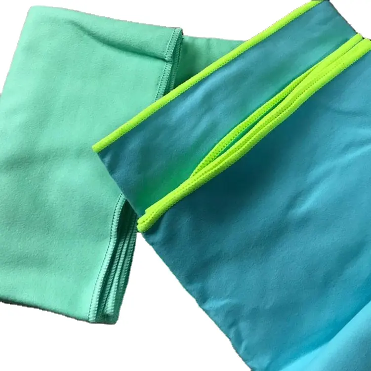 Serviette de plage en daim microfibre, naturelle, serviette de sport avec système rétro