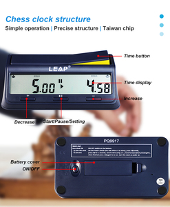 LEAP Basic Rapid competition Blitz orologio da scacchi a grande schermo Timer elettronico digitale per scacchi Timer da gioco da tavolo - Product Image 4