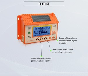 20A interruptor automático manual PWM 12 voltios 20 30 Amp controlador de carga solar con retroiluminación azul controlador de carga híbrido solar - Product Image 4