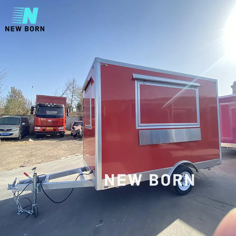 New born Factory Price Frango Assado Food Cart Trailer Food Truck Cozinha móvel nos EUA food trailer